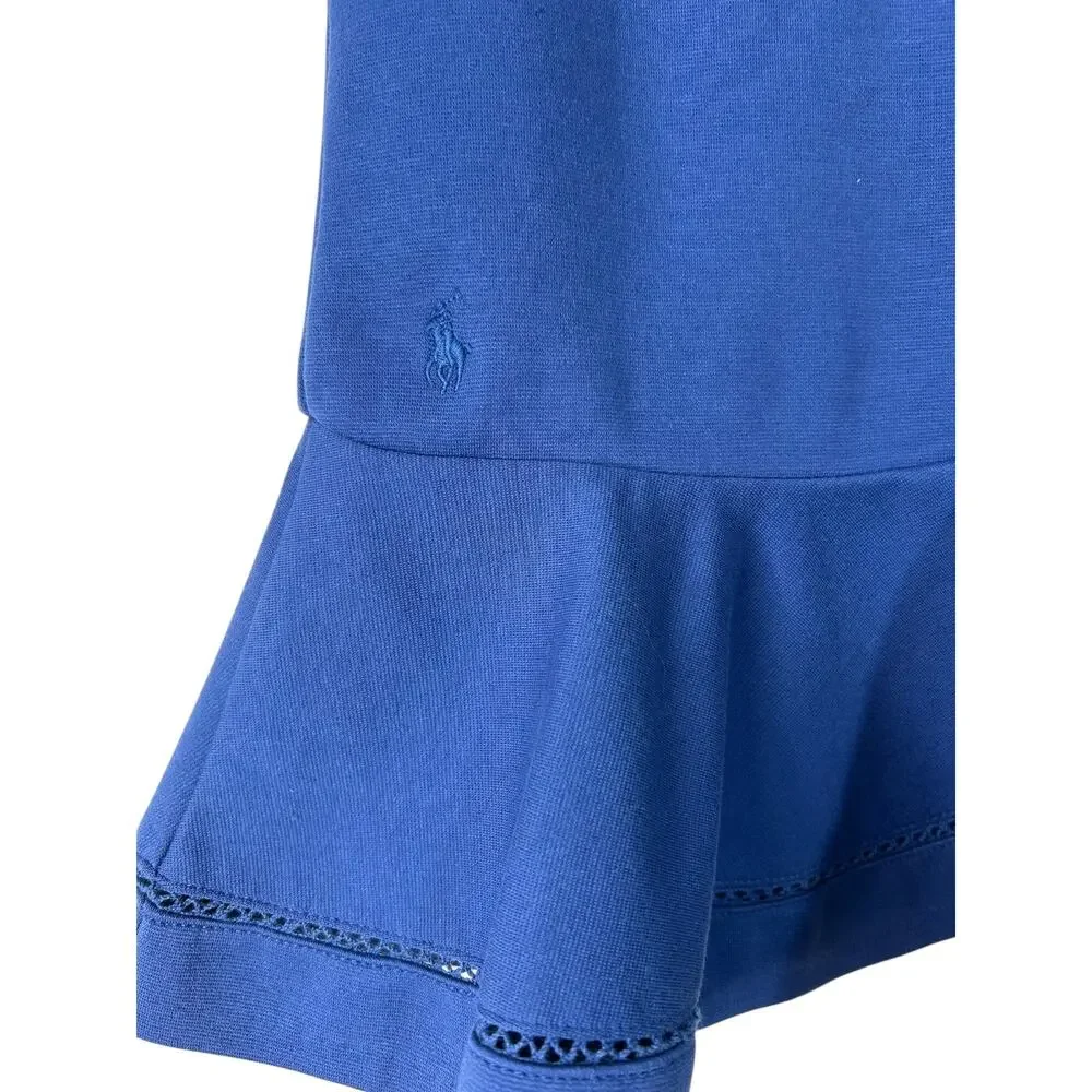 Polo Ralph Lauren Dress Girls Size 6X Blue Drop Waist Bell Sleeve Boho Casual